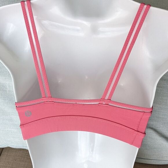 Lululemon pink sport bra salmon Red size 4 B037 - Picture 2 of 5